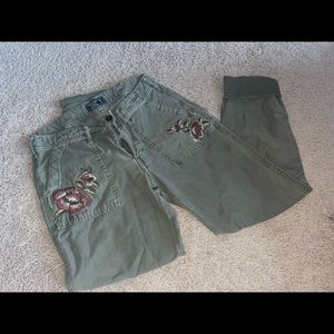 Abercrombie & Fitch mom style jeans green